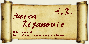 Anica Kijanović vizit kartica